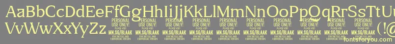BlaakThin PERSONAL Font – Yellow Fonts on Gray Background