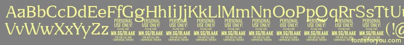 BlaakThin PERSONAL-Schriftart – Gelbe Schriften auf grauem Hintergrund