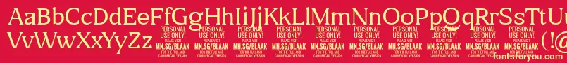 BlaakThin PERSONAL Font – Yellow Fonts on Red Background