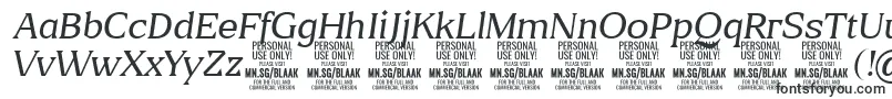Шрифт BlaakThinItalic PERSONAL – очень широкие шрифты