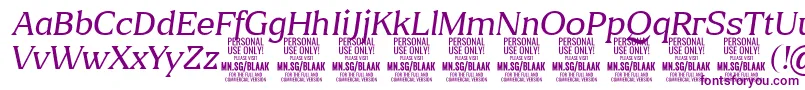 BlaakThinItalic PERSONAL-fontti – violetit fontit