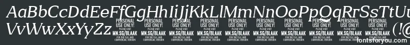 BlaakThinItalic PERSONAL Font – White Fonts