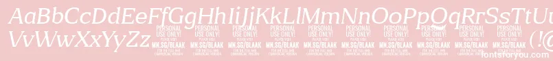 BlaakThinItalic PERSONAL-Schriftart – Weiße Schriften auf rosa Hintergrund