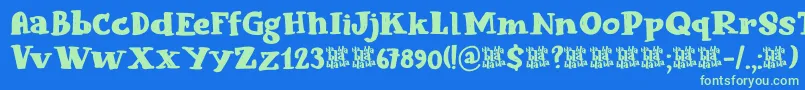 Blabbermouth DEMO Font – Green Fonts on Blue Background