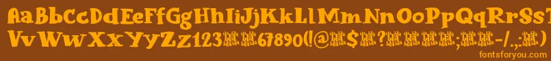 Blabbermouth DEMO Font – Orange Fonts on Brown Background