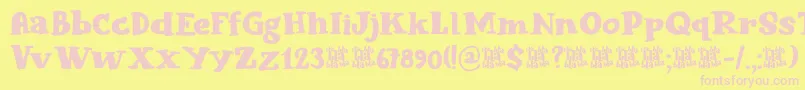 Weitere Informationen zur Blabbermouth DEMO-Schriftart Blabbermouth DEMO-Schriftart – Rosa Schriften auf gelbem Hintergrund