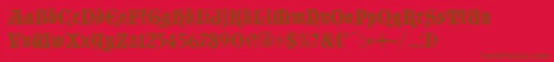 Weitere Informationen zur BLACC -Schriftart BLACC -Schriftart – Braune Schriften auf rotem Hintergrund
