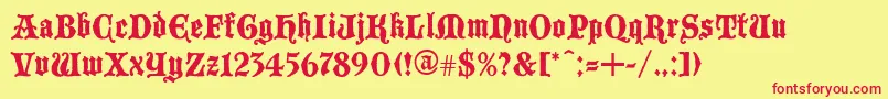 BLACC    Font – Red Fonts on Yellow Background