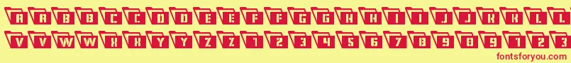 Eyesonlysemicondleft Font – Red Fonts on Yellow Background