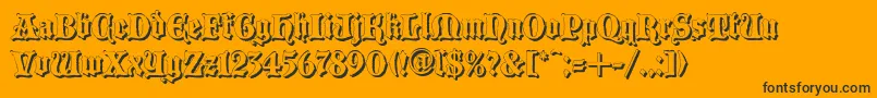 Fonte BLACCS   – fontes pretas em um fundo laranja