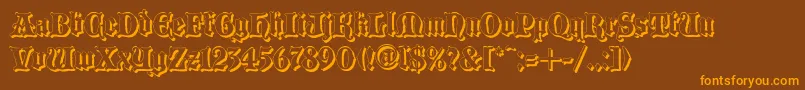 BLACCS  -Schriftart – Orangefarbene Schriften auf braunem Hintergrund