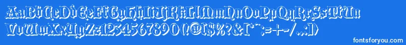 BLACCS  -Schriftart – Weiße Schriften auf blauem Hintergrund