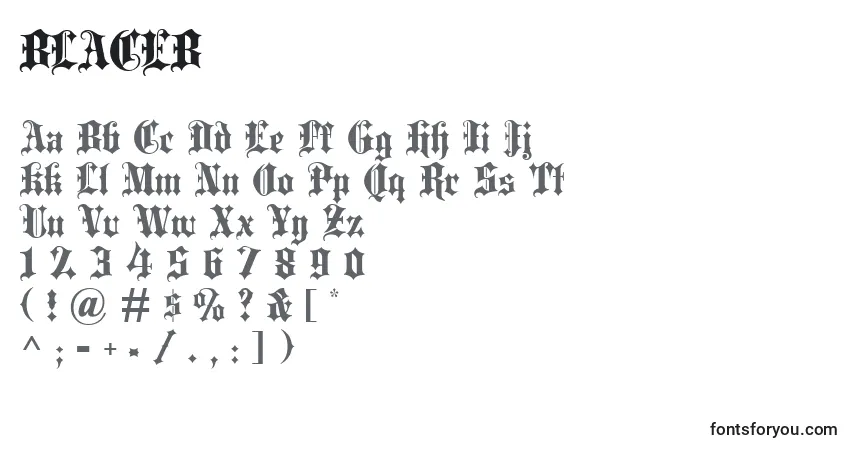 Fuente BLACEB   (121411) - alfabeto, números, caracteres especiales