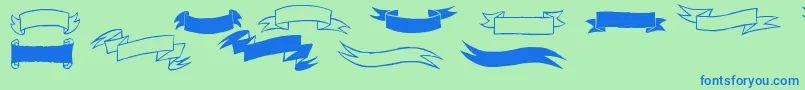 Black  White Banners Font – Blue Fonts on Green Background