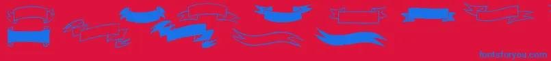 Black  White Banners Font – Blue Fonts on Red Background