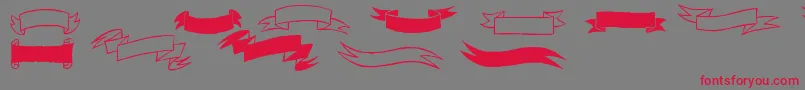 Black  White Banners Font – Red Fonts on Gray Background