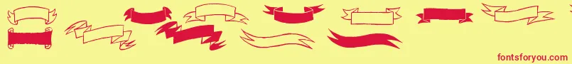 Black  White Banners Font – Red Fonts on Yellow Background