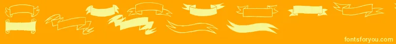 Black  White Banners Font – Yellow Fonts on Orange Background