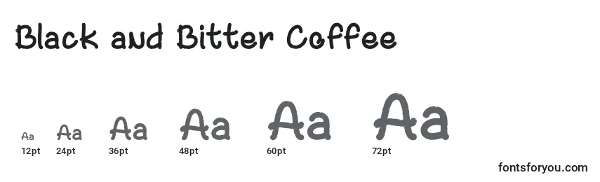 Größen der Schriftart Black and Bitter Coffee  