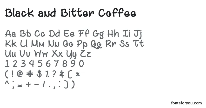 Schriftart Black and Bitter Coffee   (121415) – Alphabet, Zahlen, spezielle Symbole