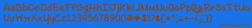 フォントBlack and Bitter Coffee   – 茶色の文字が青い背景にあります。