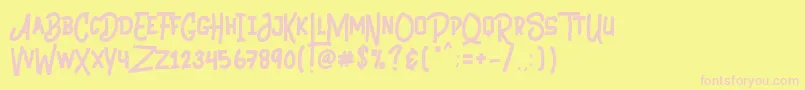 Black Animal Font – Pink Fonts on Yellow Background