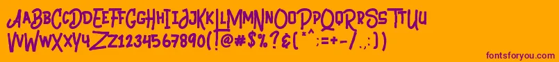 Black Animal Font – Purple Fonts on Orange Background