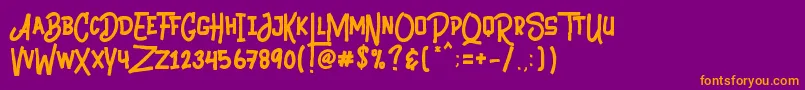 fuente Black Animal – Fuentes Naranjas Sobre Fondo Morado