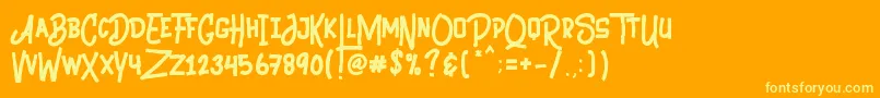 フォントBlack Animal – オレンジの背景に黄色の文字