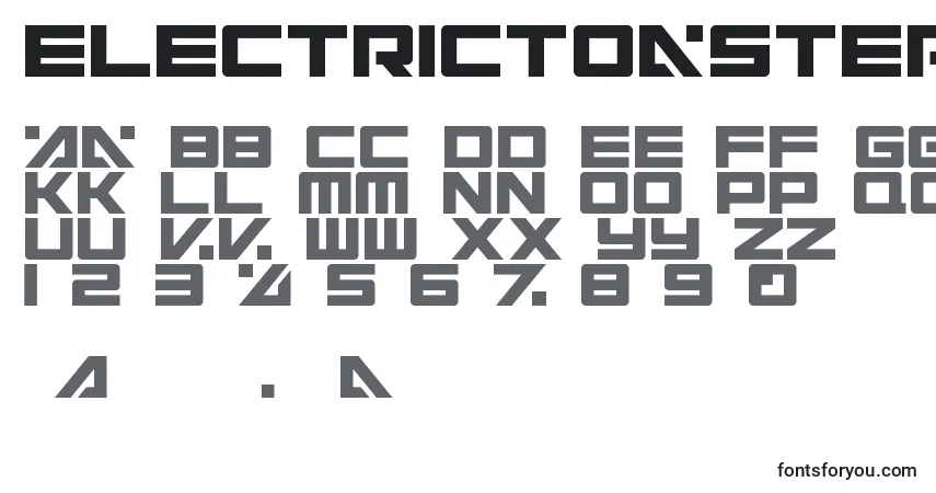 A fonte ElectricToaster – alfabeto, números, caracteres especiais