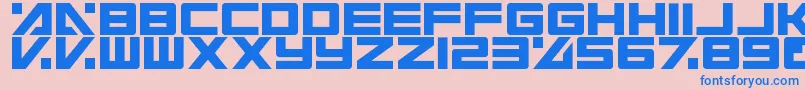 フォントElectricToaster – ピンクの背景に青い文字