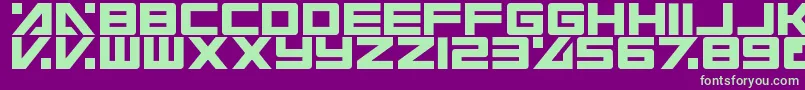 フォントElectricToaster – 紫の背景に緑のフォント