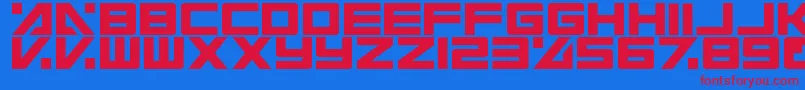 フォントElectricToaster – 赤い文字の青い背景