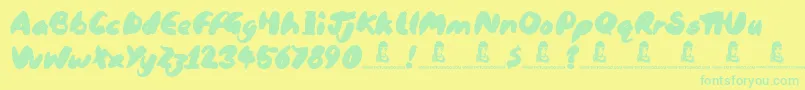 Black Brush Font – Green Fonts on Yellow Background