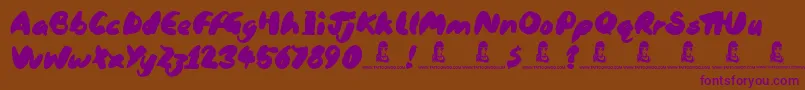 Black Brush Font – Purple Fonts on Brown Background