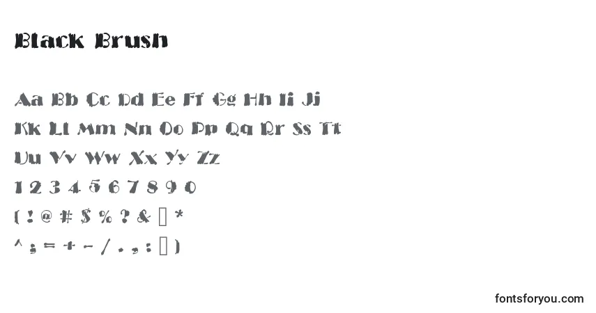 Black Brush (121421)フォント–アルファベット、数字、特殊文字