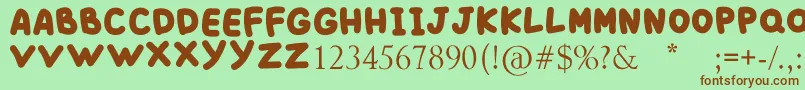 BLACK BUBBLE Font – Brown Fonts on Green Background