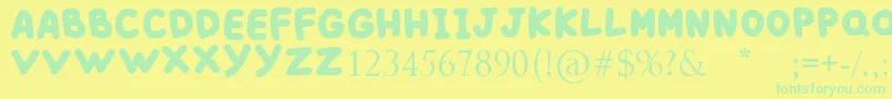 BLACK BUBBLE Font – Green Fonts on Yellow Background