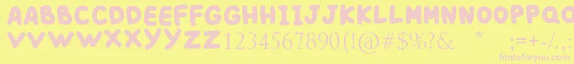 BLACK BUBBLE Font – Pink Fonts on Yellow Background