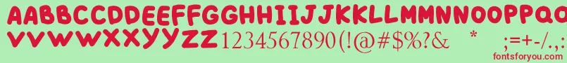 BLACK BUBBLE Font – Red Fonts on Green Background