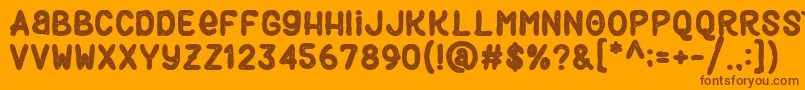 Black Burger Rough Font – Brown Fonts on Orange Background