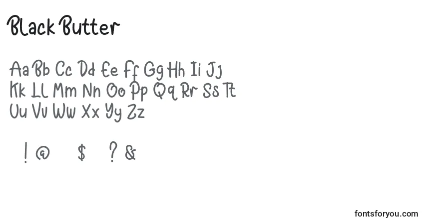 Fuente Black Butter - alfabeto, números, caracteres especiales