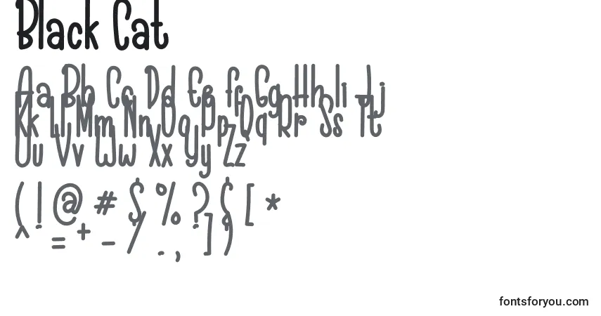 A fonte Black Cat – alfabeto, números, caracteres especiais