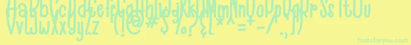 Fonte Black Cat – fontes verdes em um fundo amarelo