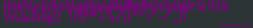 Black Cat-Schriftart – Violette Schriften auf schwarzem Hintergrund