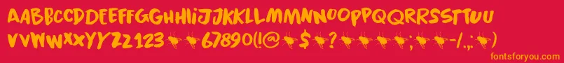 Black Cluster DEMO Font – Orange Fonts on Red Background