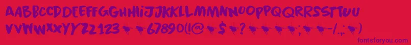 Black Cluster DEMO Font – Purple Fonts on Red Background