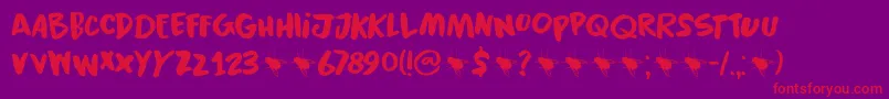 フォントBlack Cluster DEMO – 紫の背景に赤い文字