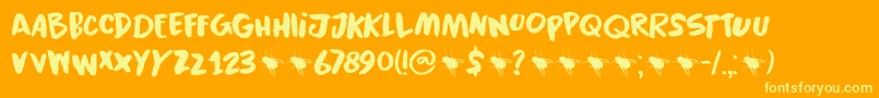 Black Cluster DEMO Font – Yellow Fonts on Orange Background