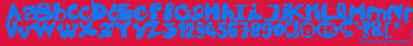 Police Black CoBrA – polices bleues sur fond rouge